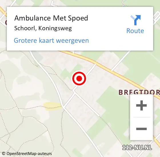 Locatie op kaart van de 112 melding: Ambulance Met Spoed Naar Schoorl, Koningsweg op 11 mei 2022 04:07