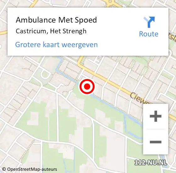 Locatie op kaart van de 112 melding: Ambulance Met Spoed Naar Castricum, Het Strengh op 11 mei 2022 06:08