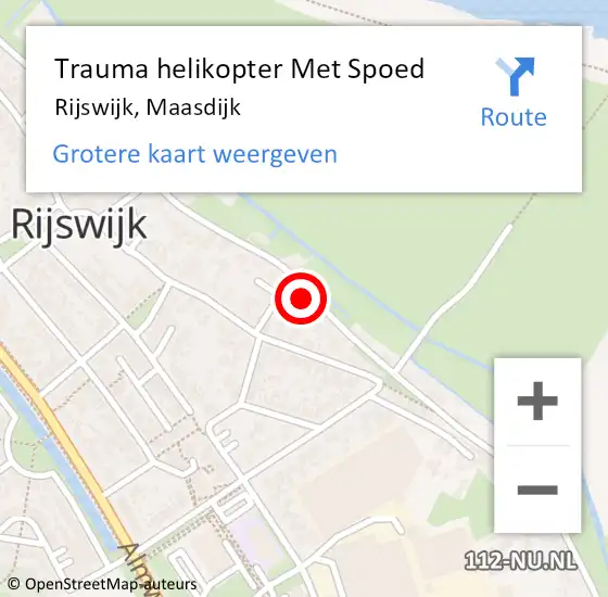 Locatie op kaart van de 112 melding: Trauma helikopter Met Spoed Naar Rijswijk, Maasdijk op 11 mei 2022 11:21