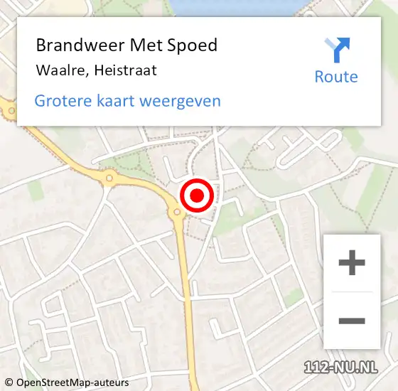 Locatie op kaart van de 112 melding: Brandweer Met Spoed Naar Waalre, Heistraat op 11 mei 2022 13:00