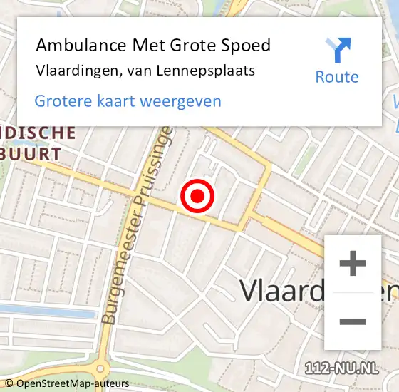 Locatie op kaart van de 112 melding: Ambulance Met Grote Spoed Naar Vlaardingen, van Lennepsplaats op 11 mei 2022 15:42