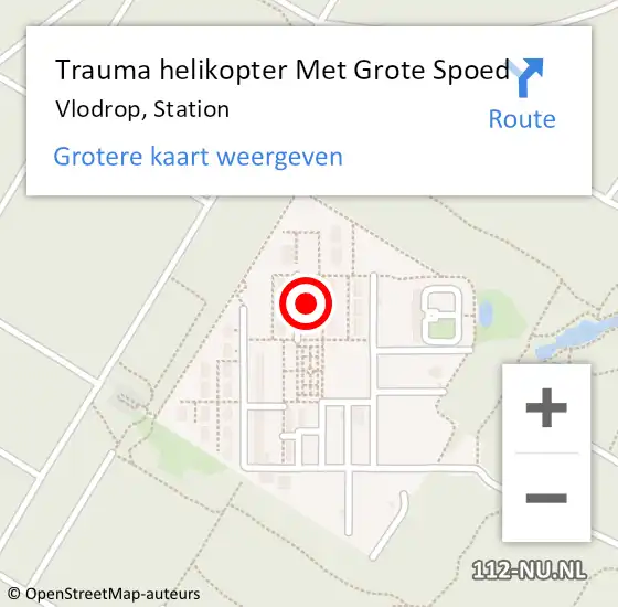 Locatie op kaart van de 112 melding: Trauma helikopter Met Grote Spoed Naar Vlodrop, Station op 11 mei 2022 15:50