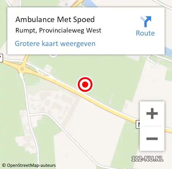Locatie op kaart van de 112 melding: Ambulance Met Spoed Naar Rumpt, Provincialeweg West op 12 mei 2022 07:34