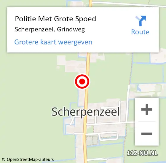 Locatie op kaart van de 112 melding: Politie Met Grote Spoed Naar Scherpenzeel, Grindweg op 12 mei 2022 16:37
