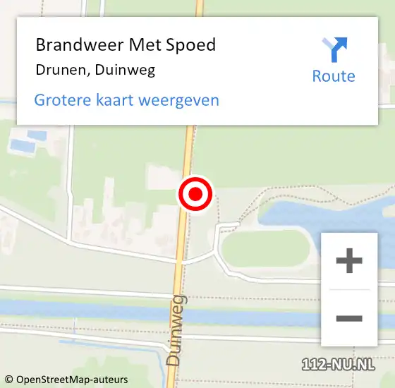Locatie op kaart van de 112 melding: Brandweer Met Spoed Naar Drunen, Duinweg op 12 mei 2022 16:58