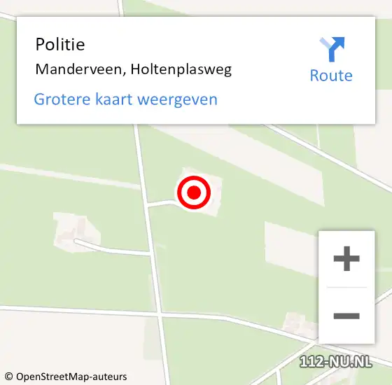 Locatie op kaart van de 112 melding: Politie Manderveen, Holtenplasweg op 12 mei 2022 17:13