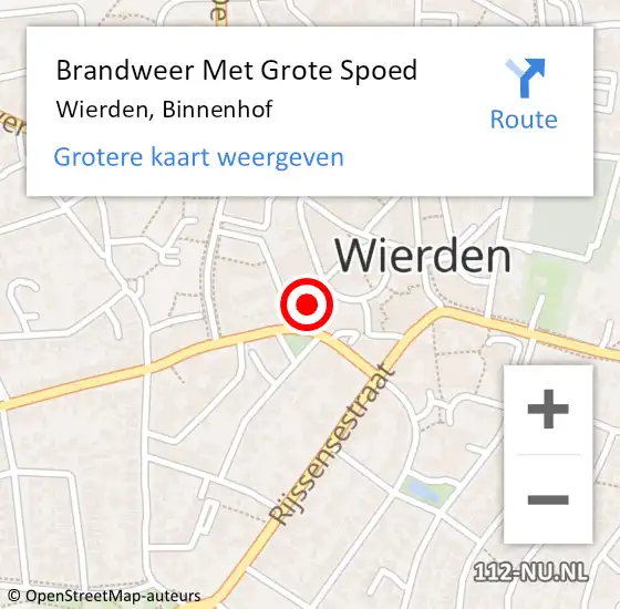 Locatie op kaart van de 112 melding: Brandweer Met Grote Spoed Naar Wierden, Binnenhof op 12 mei 2022 21:01