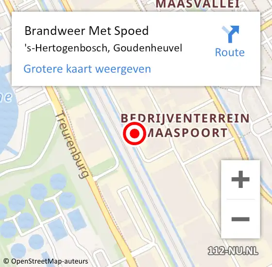 Locatie op kaart van de 112 melding: Brandweer Met Spoed Naar 's-Hertogenbosch, Goudenheuvel op 13 mei 2022 08:06