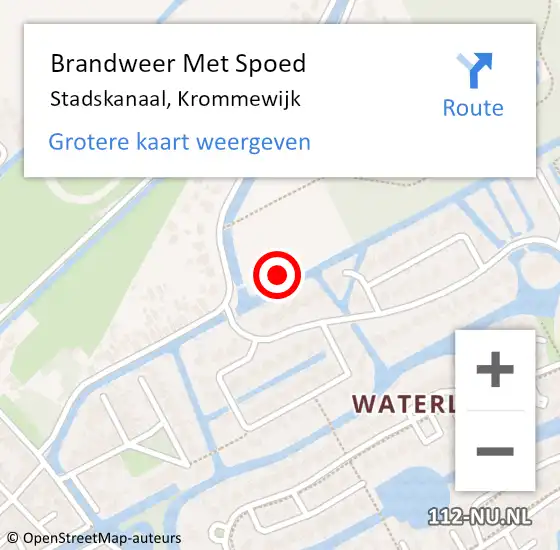 Locatie op kaart van de 112 melding: Brandweer Met Spoed Naar Stadskanaal, Krommewijk op 13 mei 2022 08:42