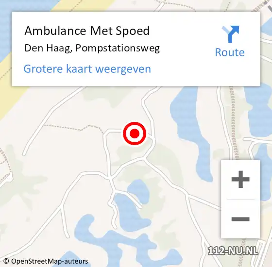 Locatie op kaart van de 112 melding: Ambulance Met Spoed Naar Den Haag, Pompstationsweg op 8 oktober 2013 15:14