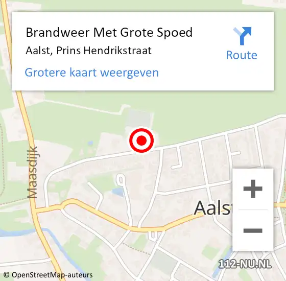 Locatie op kaart van de 112 melding: Brandweer Met Grote Spoed Naar Aalst, Prins Hendrikstraat op 13 mei 2022 16:09