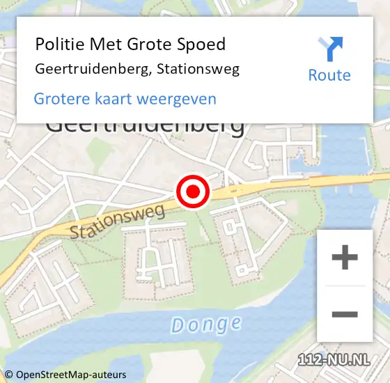 Locatie op kaart van de 112 melding: Politie Met Grote Spoed Naar Geertruidenberg, Stationsweg op 13 mei 2022 17:47