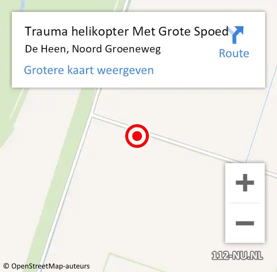 Locatie op kaart van de 112 melding: Trauma helikopter Met Grote Spoed Naar De Heen, Noord Groeneweg op 13 mei 2022 19:16