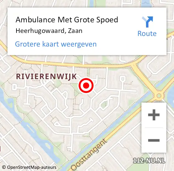 Locatie op kaart van de 112 melding: Ambulance Met Grote Spoed Naar Heerhugowaard, Zaan op 14 mei 2022 11:13