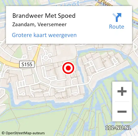 Locatie op kaart van de 112 melding: Brandweer Met Spoed Naar Zaandam, Veersemeer op 14 mei 2022 11:55