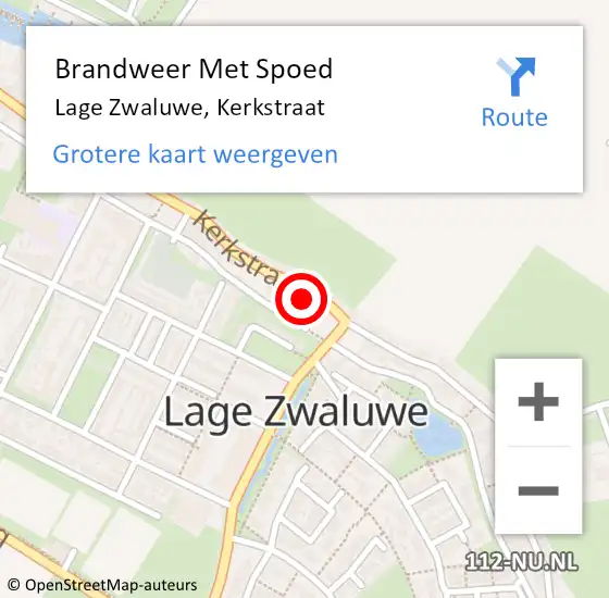 Locatie op kaart van de 112 melding: Brandweer Met Spoed Naar Lage Zwaluwe, Kerkstraat op 14 mei 2022 16:49