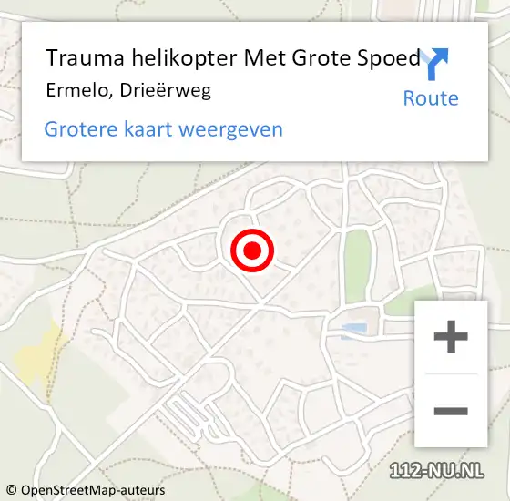 Locatie op kaart van de 112 melding: Trauma helikopter Met Grote Spoed Naar Ermelo, Drieërweg op 14 mei 2022 17:04
