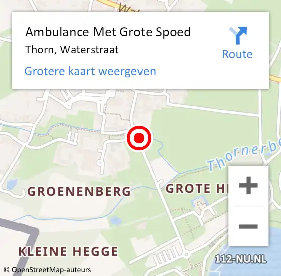 Locatie op kaart van de 112 melding: Ambulance Met Grote Spoed Naar Thorn, Waterstraat op 14 mei 2022 17:44