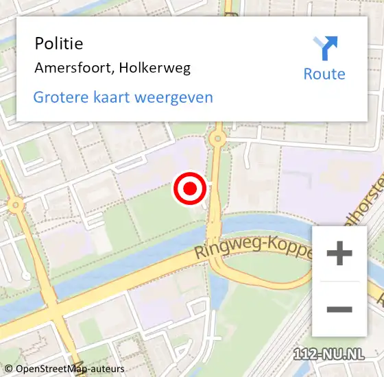 Locatie op kaart van de 112 melding: Politie Amersfoort, Holkerweg op 14 mei 2022 18:21