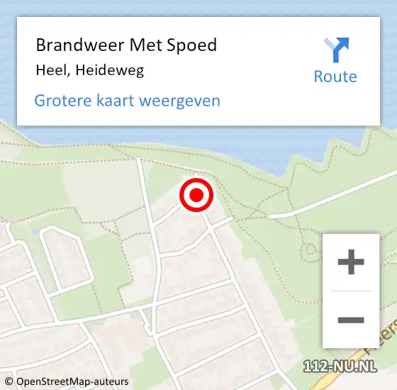 Locatie op kaart van de 112 melding: Brandweer Met Spoed Naar Heel, Heideweg op 14 mei 2022 20:54