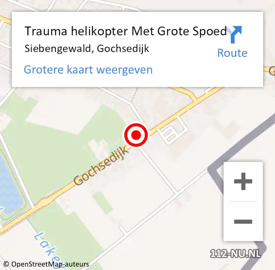 Locatie op kaart van de 112 melding: Trauma helikopter Met Grote Spoed Naar Siebengewald, Gochsedijk op 15 mei 2022 13:05