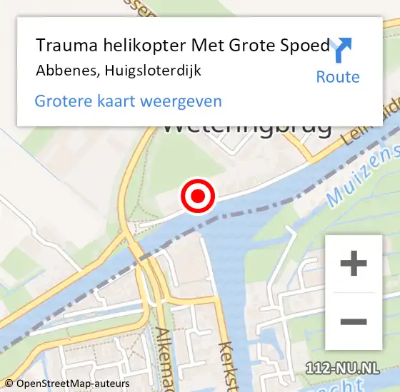 Locatie op kaart van de 112 melding: Trauma helikopter Met Grote Spoed Naar Abbenes, Huigsloterdijk op 15 mei 2022 13:49