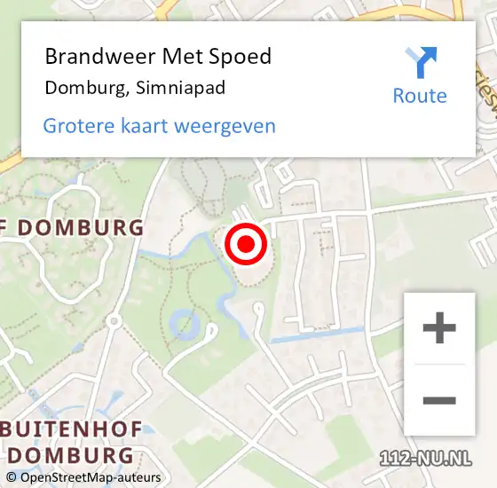Locatie op kaart van de 112 melding: Brandweer Met Spoed Naar Domburg, Simniapad op 15 mei 2022 17:11