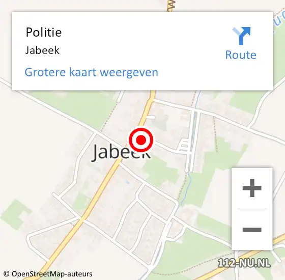 Locatie op kaart van de 112 melding: Politie Jabeek op 15 mei 2022 19:09