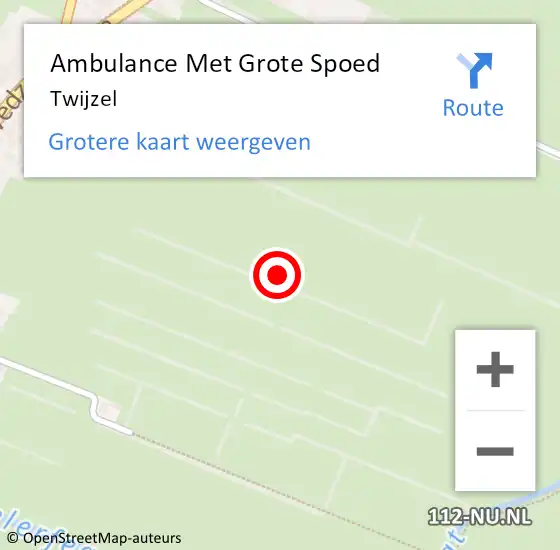 Locatie op kaart van de 112 melding: Ambulance Met Grote Spoed Naar Twijzel op 16 mei 2022 06:56