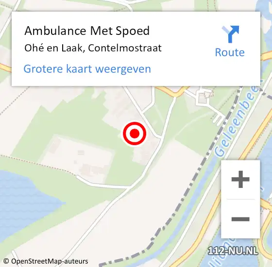 Locatie op kaart van de 112 melding: Ambulance Met Spoed Naar Ohé en Laak, Contelmostraat op 16 mei 2022 07:09