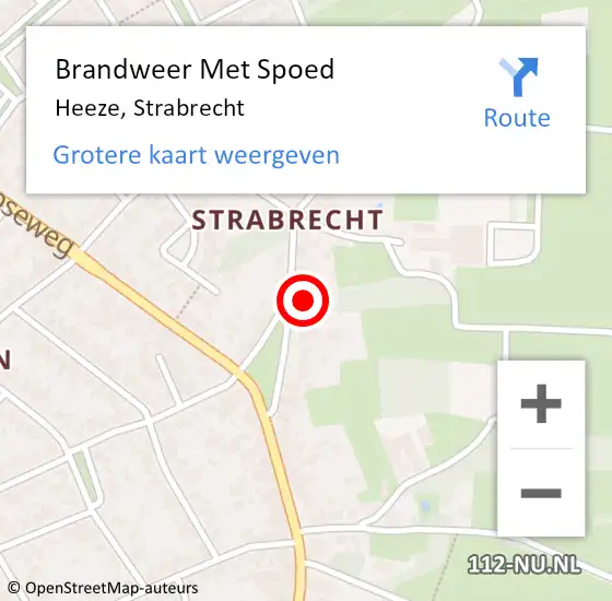 Locatie op kaart van de 112 melding: Brandweer Met Spoed Naar Heeze, Strabrecht op 16 mei 2022 08:15