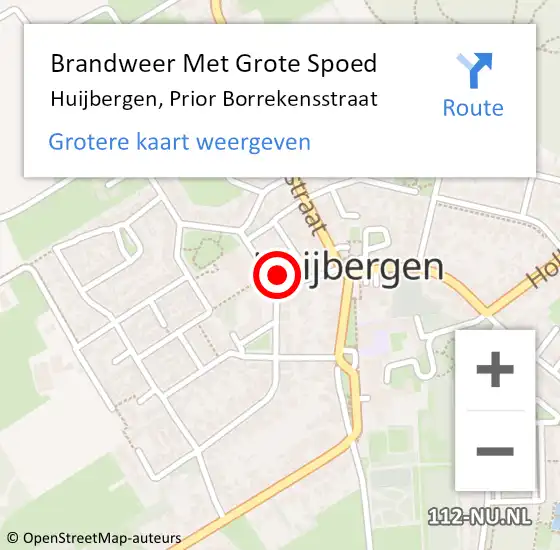 Locatie op kaart van de 112 melding: Brandweer Met Grote Spoed Naar Huijbergen, Prior Borrekensstraat op 17 mei 2022 08:21