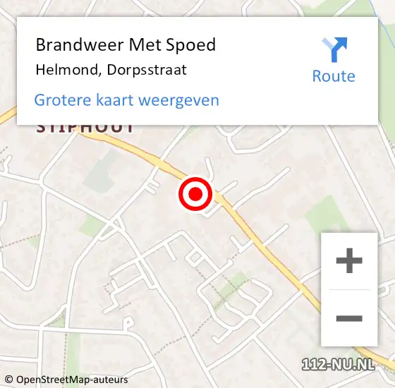 Locatie op kaart van de 112 melding: Brandweer Met Spoed Naar Helmond, Dorpsstraat op 17 mei 2022 08:25