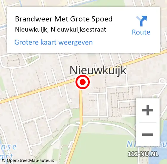 Locatie op kaart van de 112 melding: Brandweer Met Grote Spoed Naar Nieuwkuijk, Nieuwkuijksestraat op 17 mei 2022 10:39