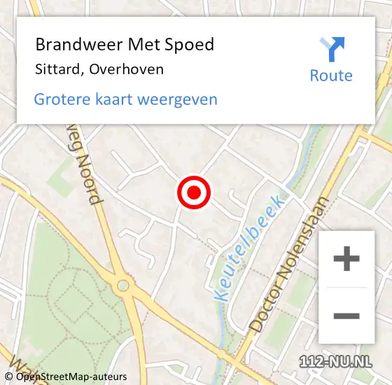 Locatie op kaart van de 112 melding: Brandweer Met Spoed Naar Sittard, Overhoven op 17 mei 2022 12:13