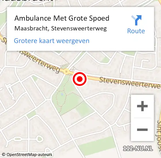 Locatie op kaart van de 112 melding: Ambulance Met Grote Spoed Naar Maasbracht, Stevensweerterweg op 17 mei 2022 19:15
