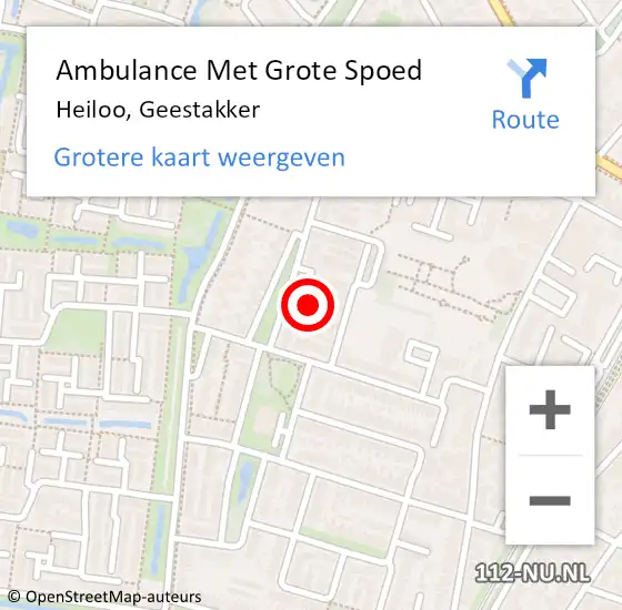 Locatie op kaart van de 112 melding: Ambulance Met Grote Spoed Naar Heiloo, Geestakker op 18 mei 2022 08:00