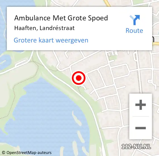 Locatie op kaart van de 112 melding: Ambulance Met Grote Spoed Naar Haaften, Landréstraat op 18 mei 2022 16:57