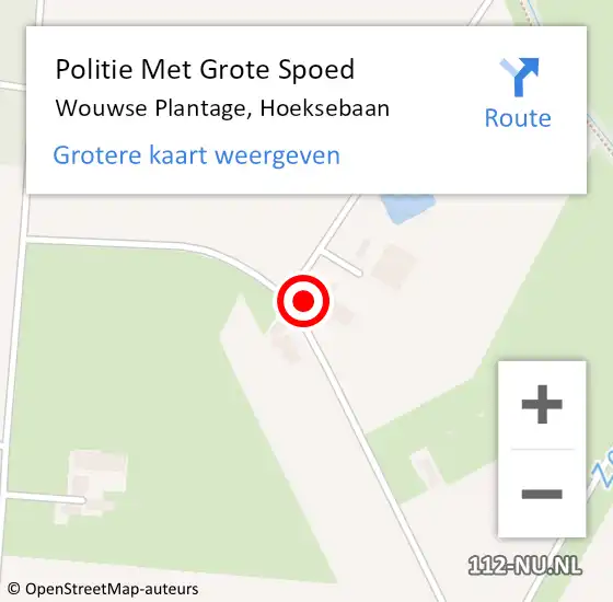 Locatie op kaart van de 112 melding: Politie Met Grote Spoed Naar Wouwse Plantage, Hoeksebaan op 18 mei 2022 17:22