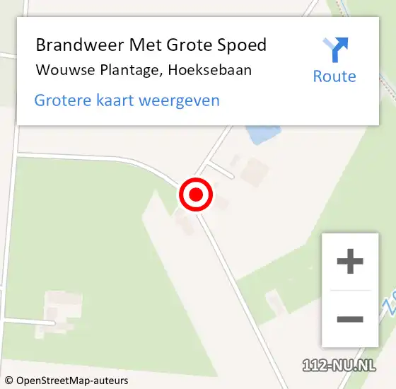 Locatie op kaart van de 112 melding: Brandweer Met Grote Spoed Naar Wouwse Plantage, Hoeksebaan op 18 mei 2022 17:28