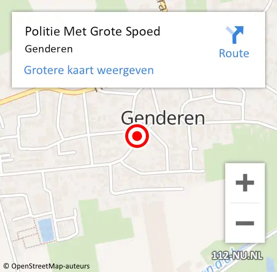 Locatie op kaart van de 112 melding: Politie Met Grote Spoed Naar Genderen op 18 mei 2022 18:21
