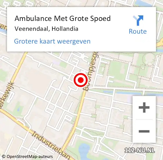 Locatie op kaart van de 112 melding: Ambulance Met Grote Spoed Naar Veenendaal, Hollandia op 18 mei 2022 19:22