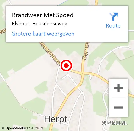 Locatie op kaart van de 112 melding: Brandweer Met Spoed Naar Elshout, Heusdenseweg op 19 mei 2022 13:45