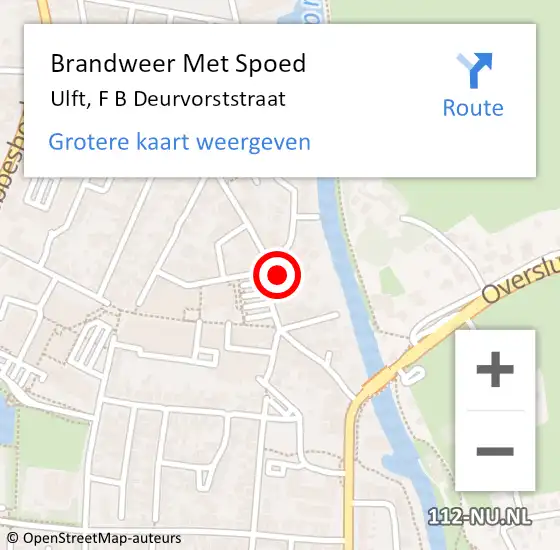 Locatie op kaart van de 112 melding: Brandweer Met Spoed Naar Ulft, F B Deurvorststraat op 19 mei 2022 14:39