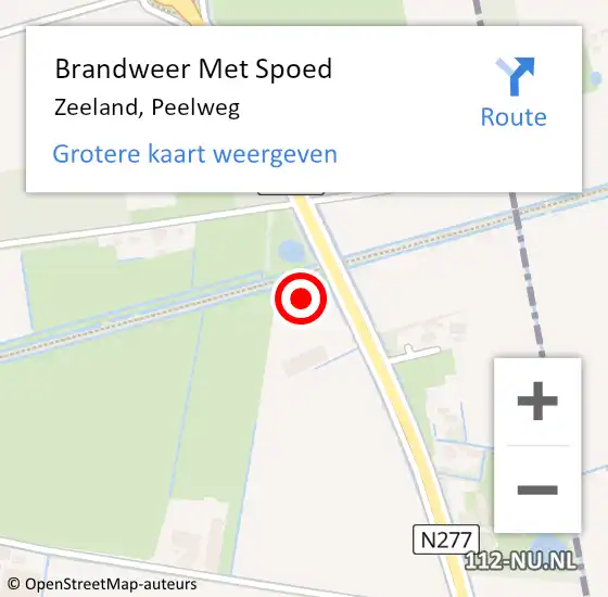 Locatie op kaart van de 112 melding: Brandweer Met Spoed Naar Zeeland, Peelweg op 19 mei 2022 14:43