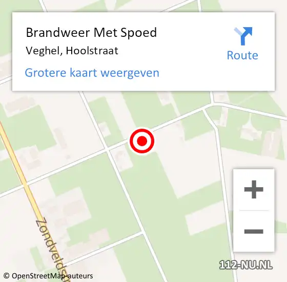 Locatie op kaart van de 112 melding: Brandweer Met Spoed Naar Veghel, Hoolstraat op 19 mei 2022 15:19