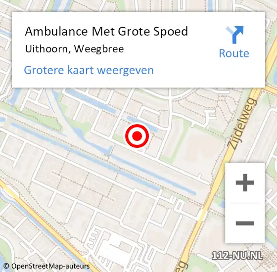 Locatie op kaart van de 112 melding: Ambulance Met Grote Spoed Naar Uithoorn, Weegbree op 19 mei 2022 15:29