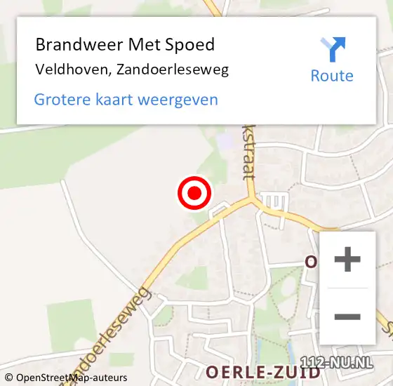 Locatie op kaart van de 112 melding: Brandweer Met Spoed Naar Veldhoven, Zandoerleseweg op 19 mei 2022 18:12