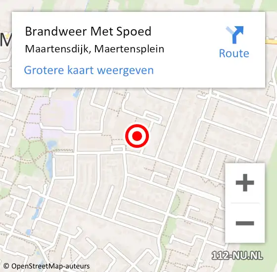 Locatie op kaart van de 112 melding: Brandweer Met Spoed Naar Maartensdijk, Maertensplein op 19 mei 2022 18:26