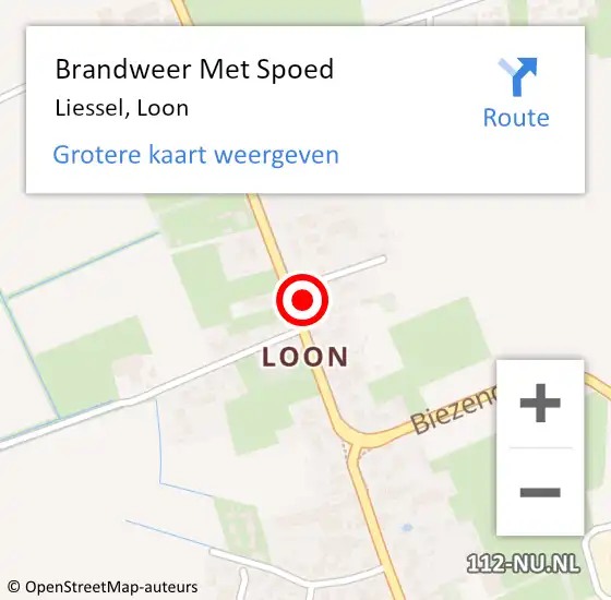 Locatie op kaart van de 112 melding: Brandweer Met Spoed Naar Liessel, Loon op 19 mei 2022 19:41